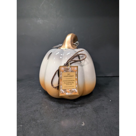 GC Harvest Autumn Pumpkin, Cinnamon Pumpkin Scented,‎ Hand Painted Fall Decor - Picture 1 of 9